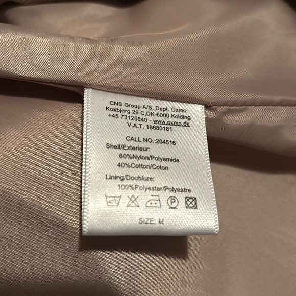 Belted tan Trench-coat by OXMO Size M - Picture 6 of 7